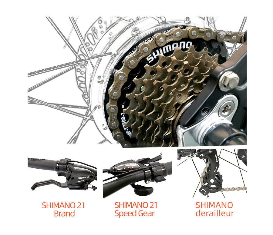 HOTEBIKE 29 Electric Hybrid Bike A6AB26 – 36V 350W Motor, 10Ah Battery, 21-Speed Shimano, Disc Brakes 5 HOTEBIKE 29 Electric Hybrid Bike A6AB26 – 36V 350W Motor, 10Ah Battery, 21-Speed Shimano, Disc Brakes - Mountain Electric Bike - 5