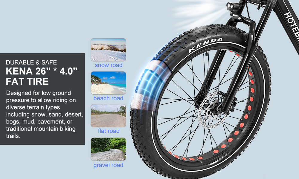 HOTEBIKE 2000W 26 Fat Tire Electric Bike – 60V 24Ah Samsung Battery, 55 km/h Top Speed, All-Terrain Beast - Электрический велосипед Канада - 4