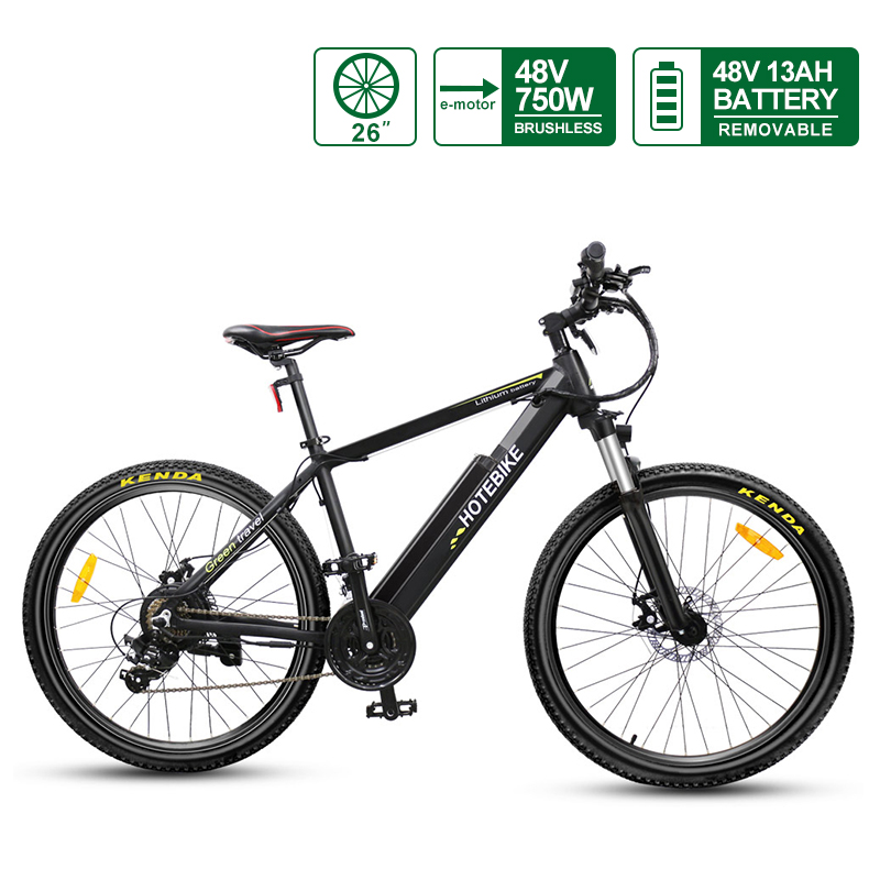 750W 26 Electric Mountain Bike with 48V 13Ah Removable Battery – 25 MPH, 55-Mile Range, 21-Speed