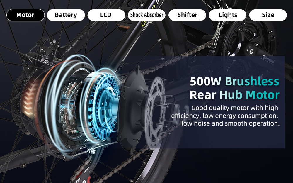 Электрический горный велосипед с полной подвеской 500W E-bike и скрытым аккумулятором 2 Электрический горный велосипед с полной подвеской 500W E-bike и скрытым аккумулятором - Электрический велосипед США - 2