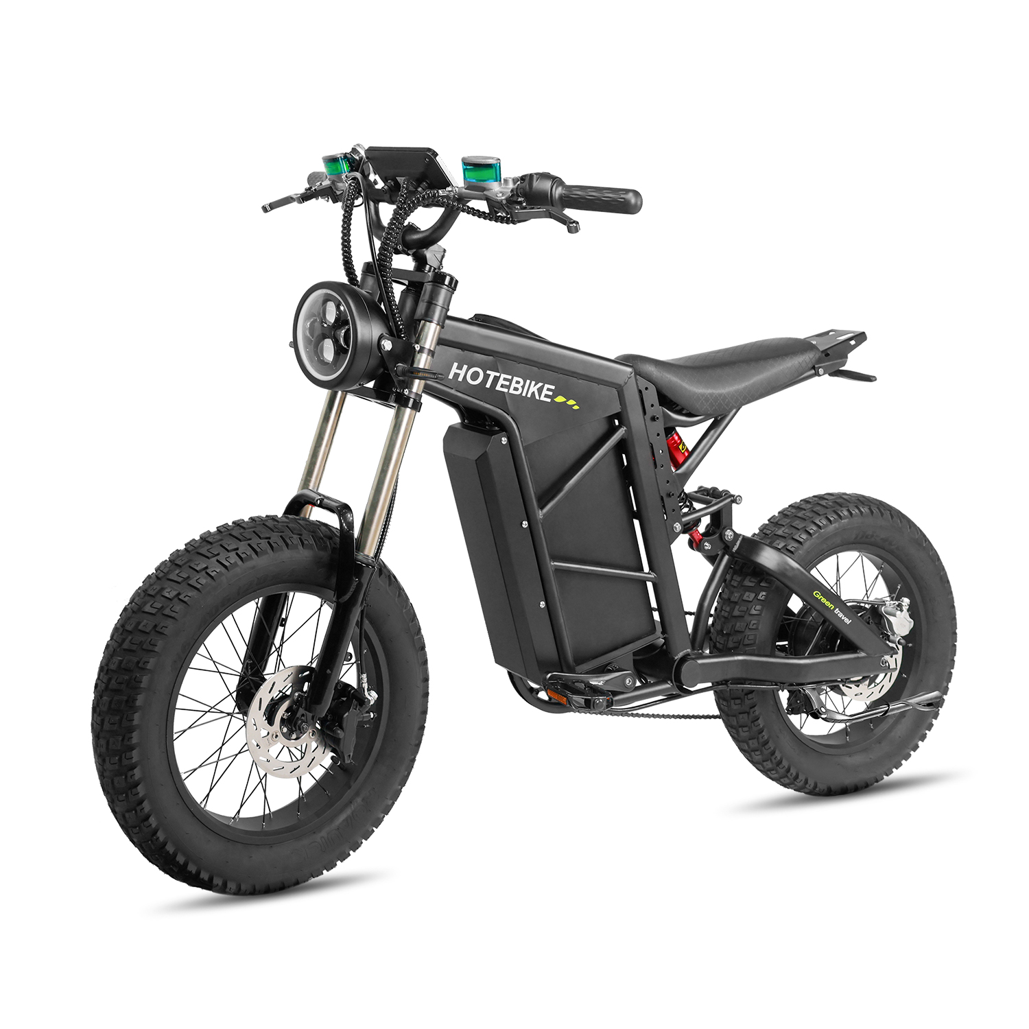 HOTEBIKE Electric Dirt Bike for Adults – 750W Motor, 24MPH, Dual Suspension, Fat Tire Off-Road E-Bike