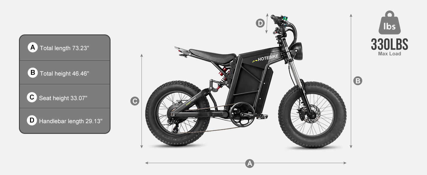 HOTEBIKE Q1 36V 250W Electric Dirt Bike – 20 Off-Road Beast with 13AH Removable Battery & 120km Range 9 HOTEBIKE Q1 36V 250W Electric Dirt Bike – 20 Off-Road Beast with 13AH Removable Battery & 120km Range - Fat Tire Electric Bike - 9