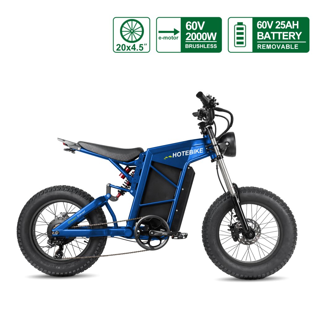 2000W Electric Dirt Bike – 40.6 mph, Fat Tires, Dual Suspension – Ultimate Off-Road & City E-Motorcycle