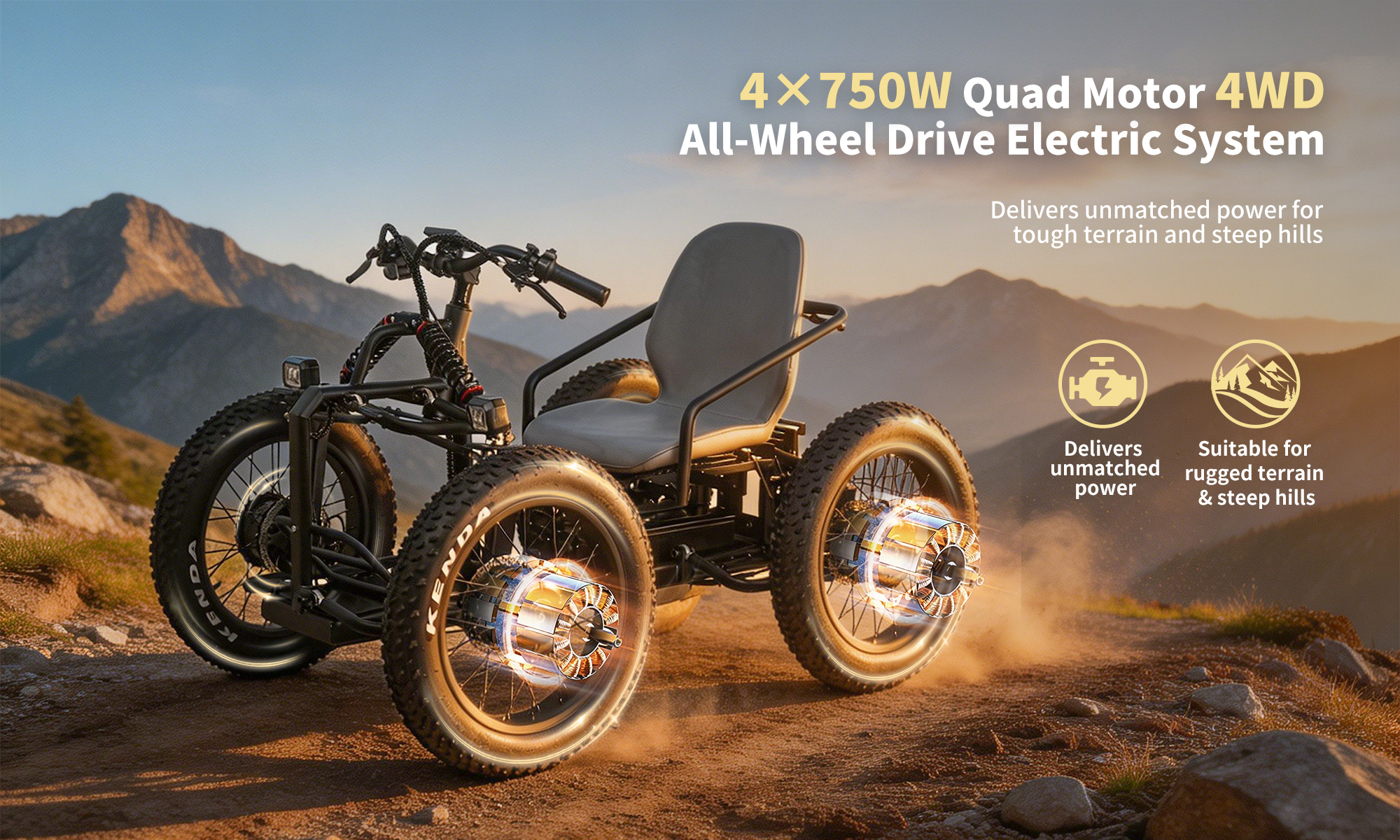 HOTEBIKE 5000W 4WD Electric ATV | All-Terrain Off-Road Quad 2 HOTEBIKE 5000W 4WD Electric ATV | All-Terrain Off-Road Quad - Fat Tire Electric Bike - 2